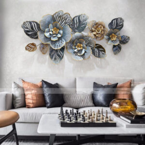 blue flower wall art