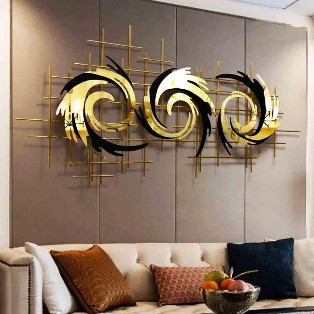 hand made wall big wall art Dragon Wall Art | black golden 3D art