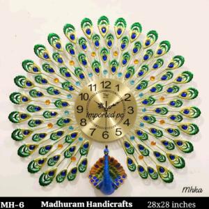 peacock wall art cum clock
