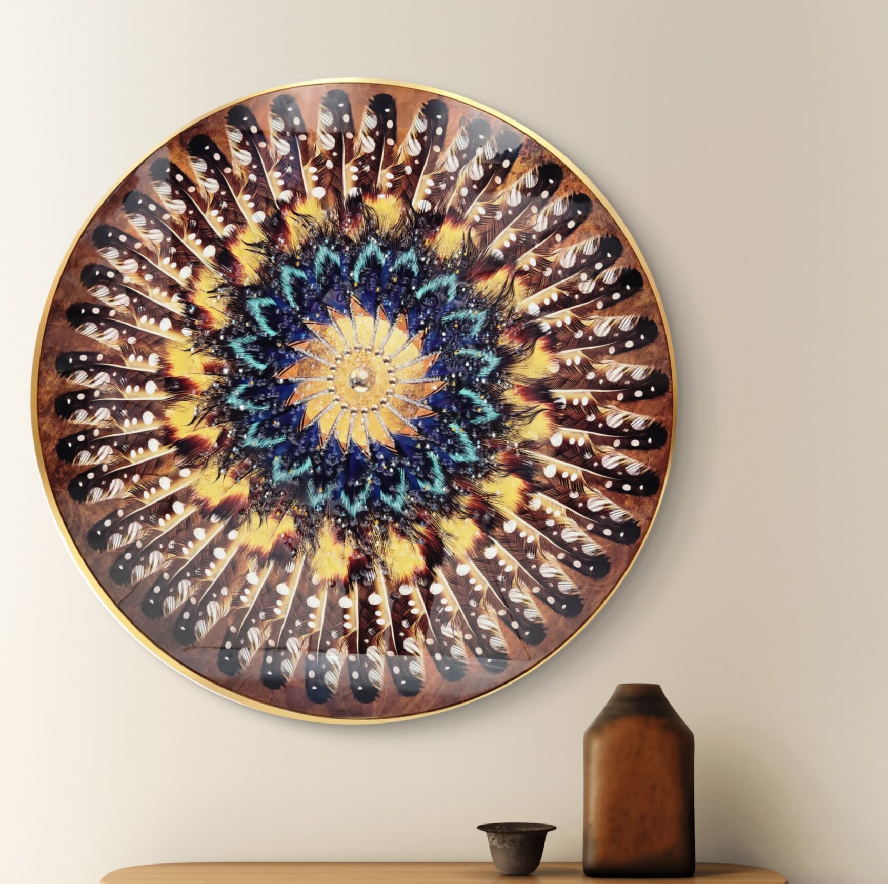 rounded crystal wall art