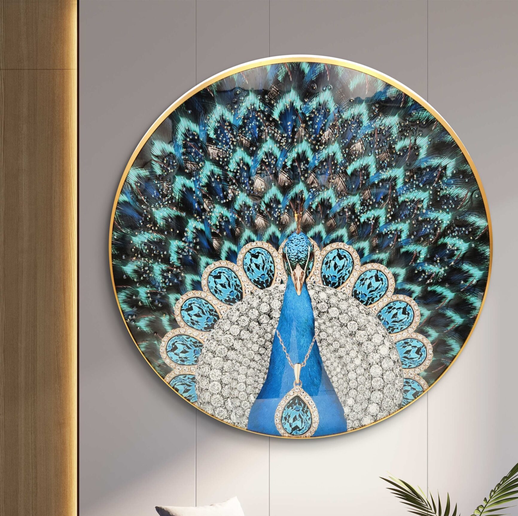 crystal rounded wall art