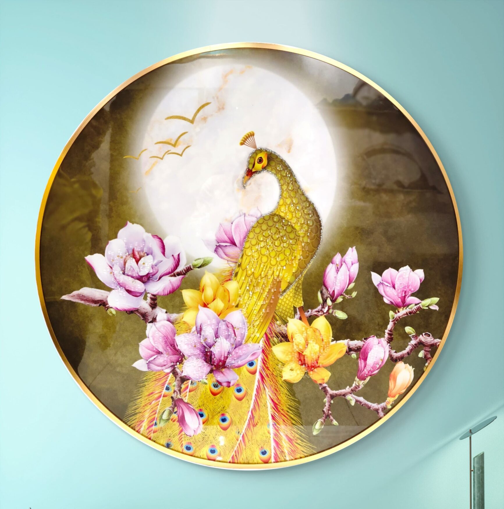peacock wall crystal wall art